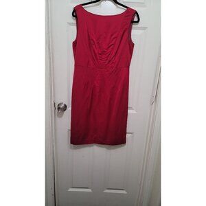 BANANA REPUBLIC WOMEN'S  SOLID RED COCKTAIL SHEATH SLEEVELESS DRESS SIZE 10P